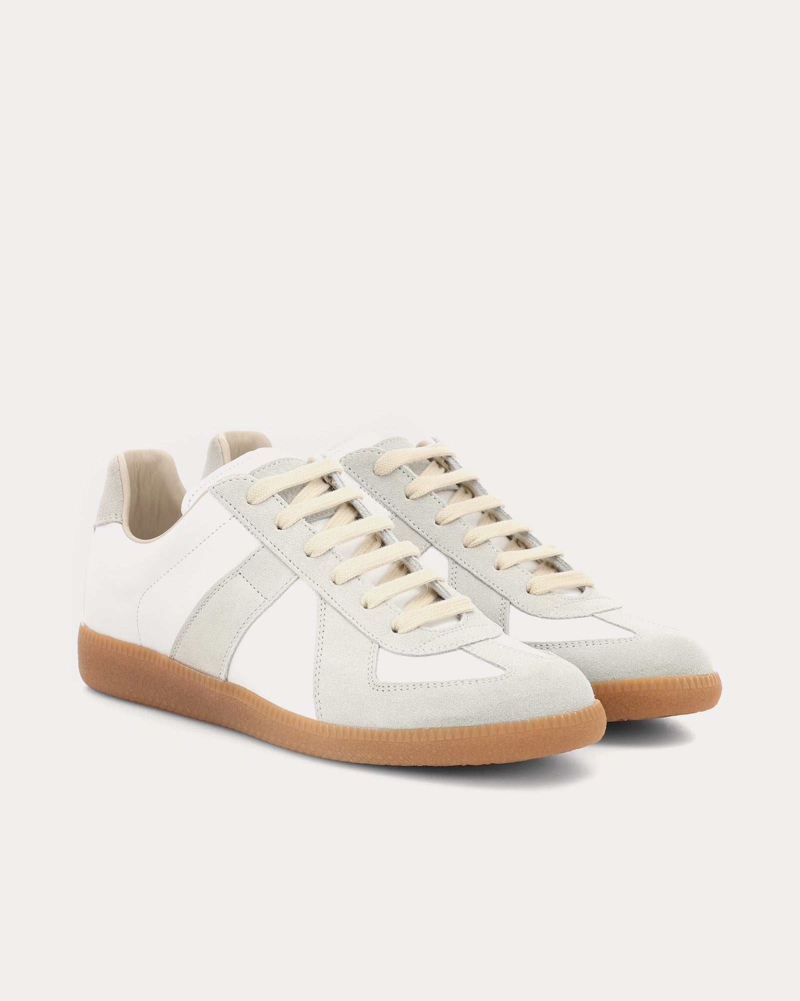 Maison Margiela - Replica Leather Dirty White Low Top Sneakers