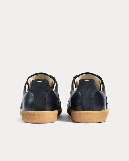 Maison Margiela Replica Leather & Suede Black Low Top Sneakers - 4