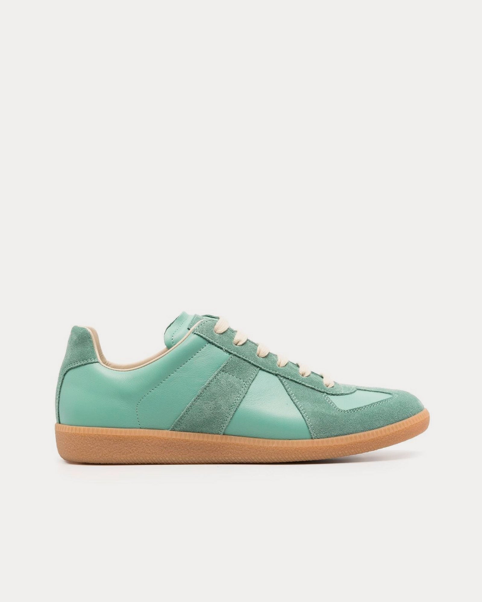 Maison Margiela Women's Replica Leather Mint Green Low Top Sneakers
