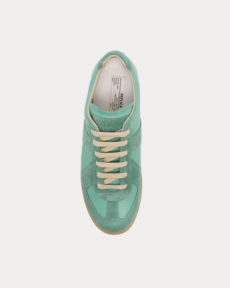 Maison Margiela Replica Leather Mint Green Low Top Sneakers - 2