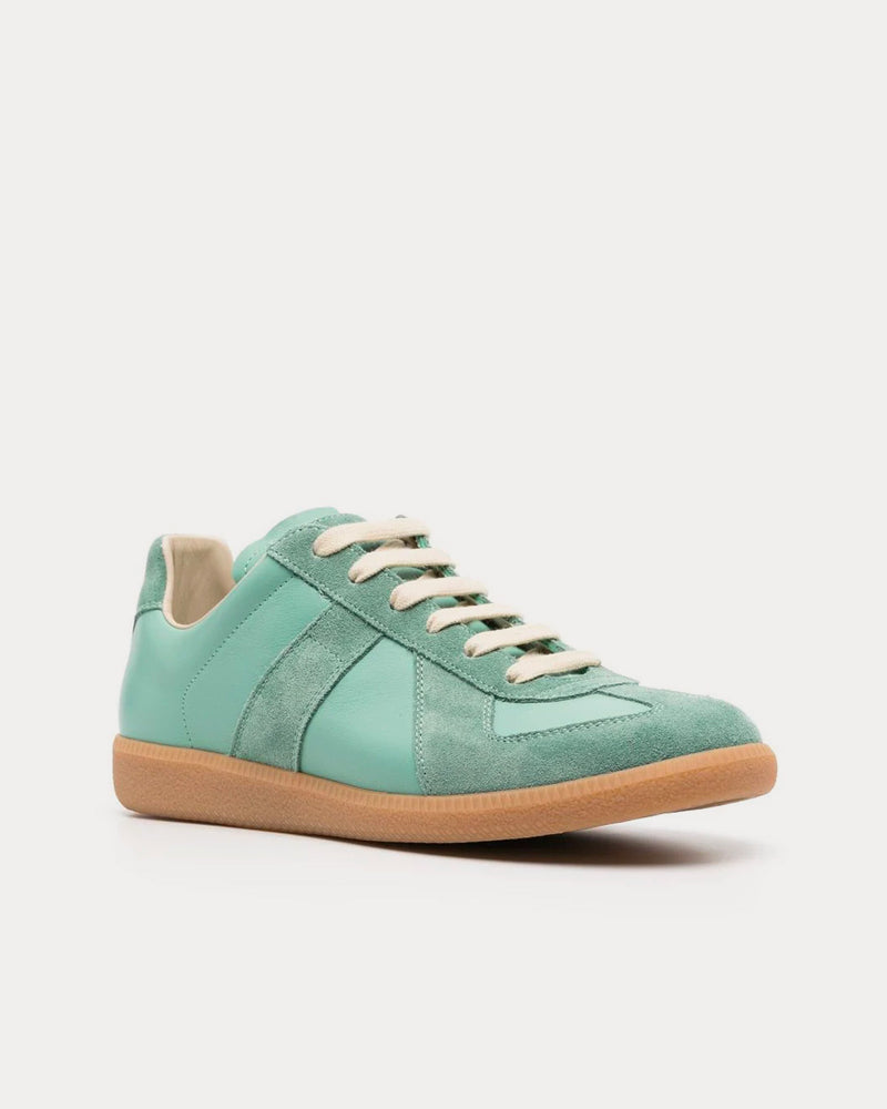 Maison Margiela Replica Leather Mint Green Low Top Sneakers - 3