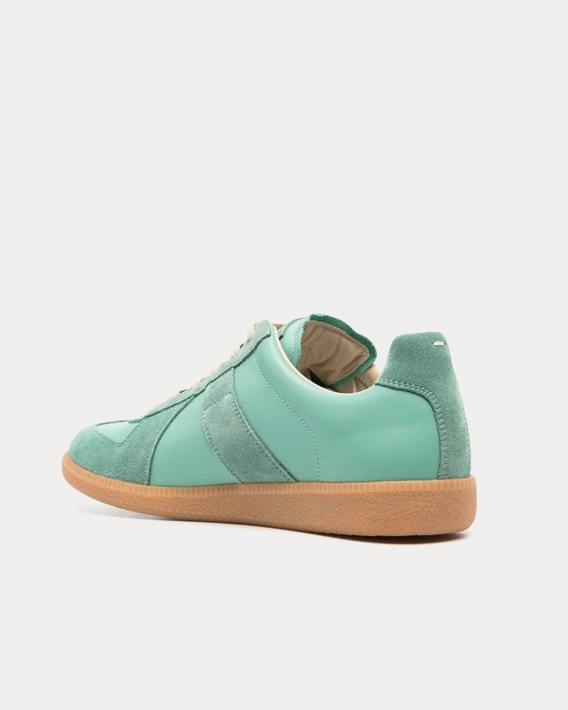 Maison Margiela Replica Leather Mint Green Low Top Sneakers - 4