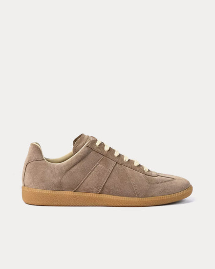Maison Margiela Replica Suede Taupe Low Top Sneakers - 1