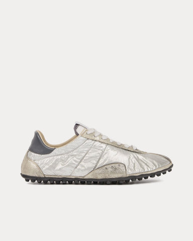 Maison Margiela Sprinters Metallic Silver Low Top Sneakers