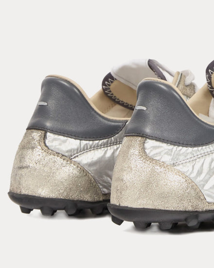 Maison Margiela Sprinters Metallic Silver Low Top Sneakers - 4