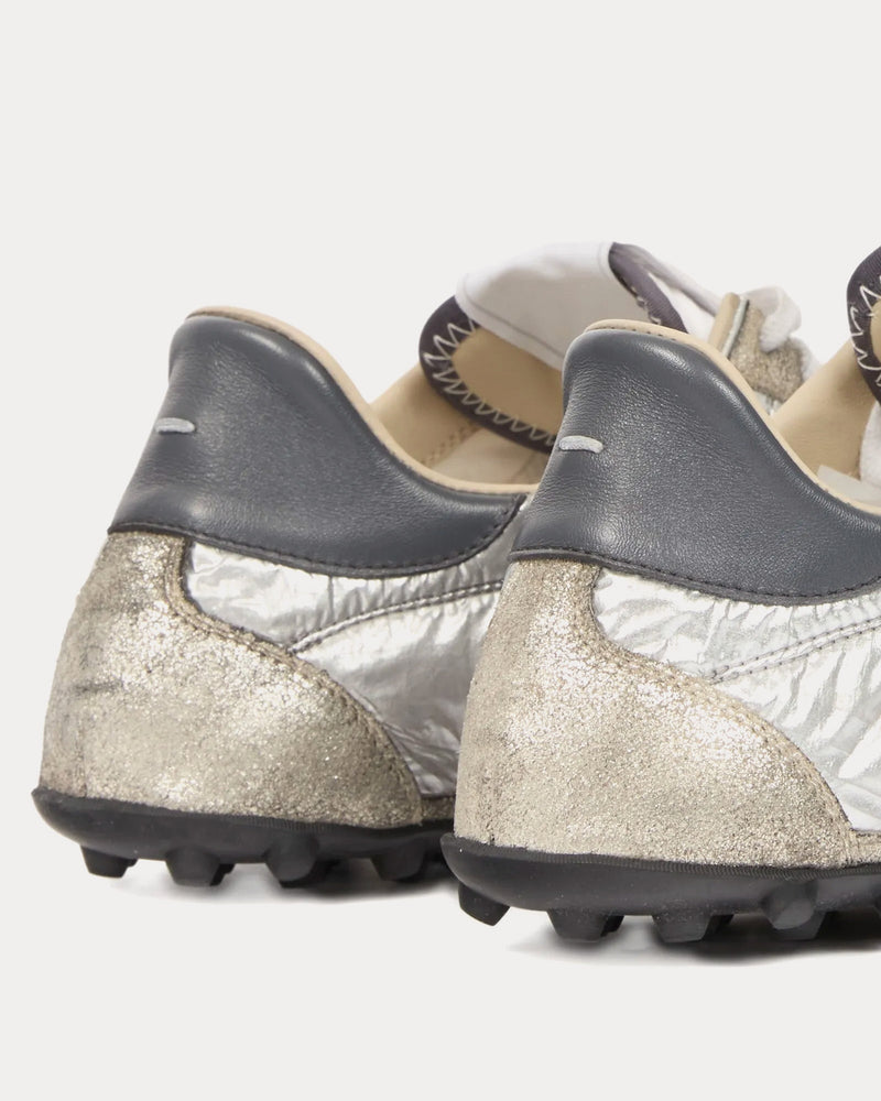 Maison Margiela Sprinters Metallic Silver Low Top Sneakers - 4