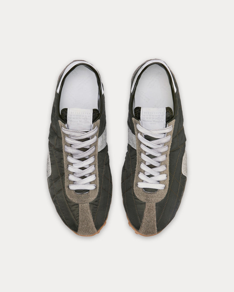 Maison Margiela Sprinters Dark Green / White Low Top Sneakers - 2