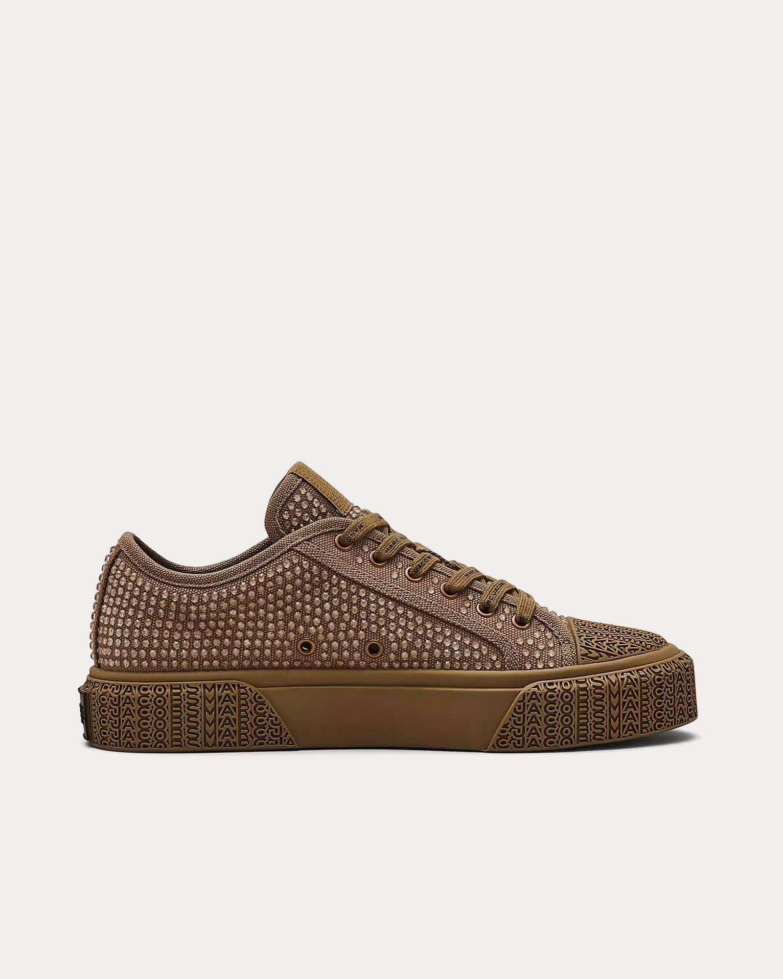 Marc Jacobs - The Crystal Canvas Earth Brown Low Top Sneakers
