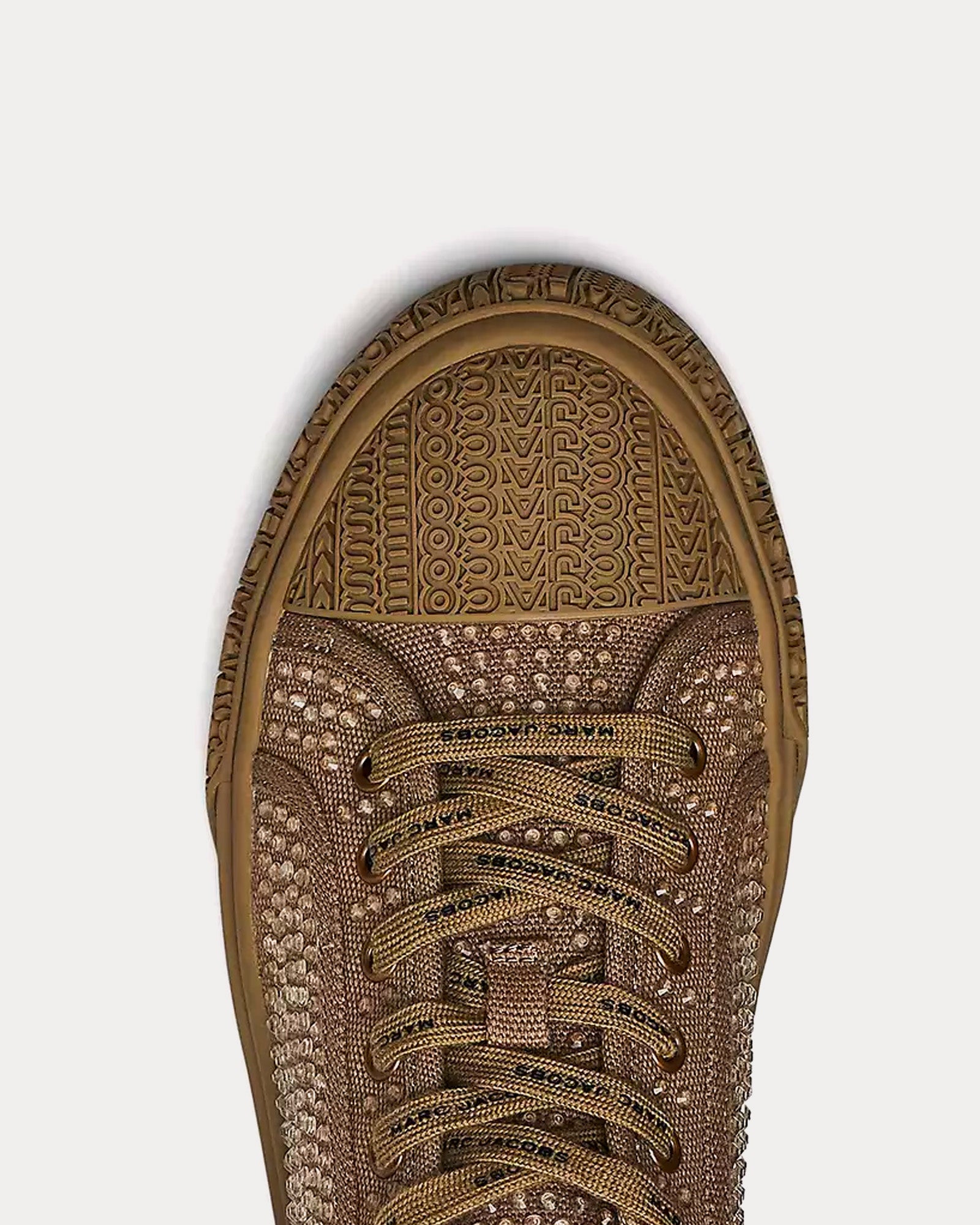 Marc Jacobs - The Crystal Canvas Earth Brown Low Top Sneakers