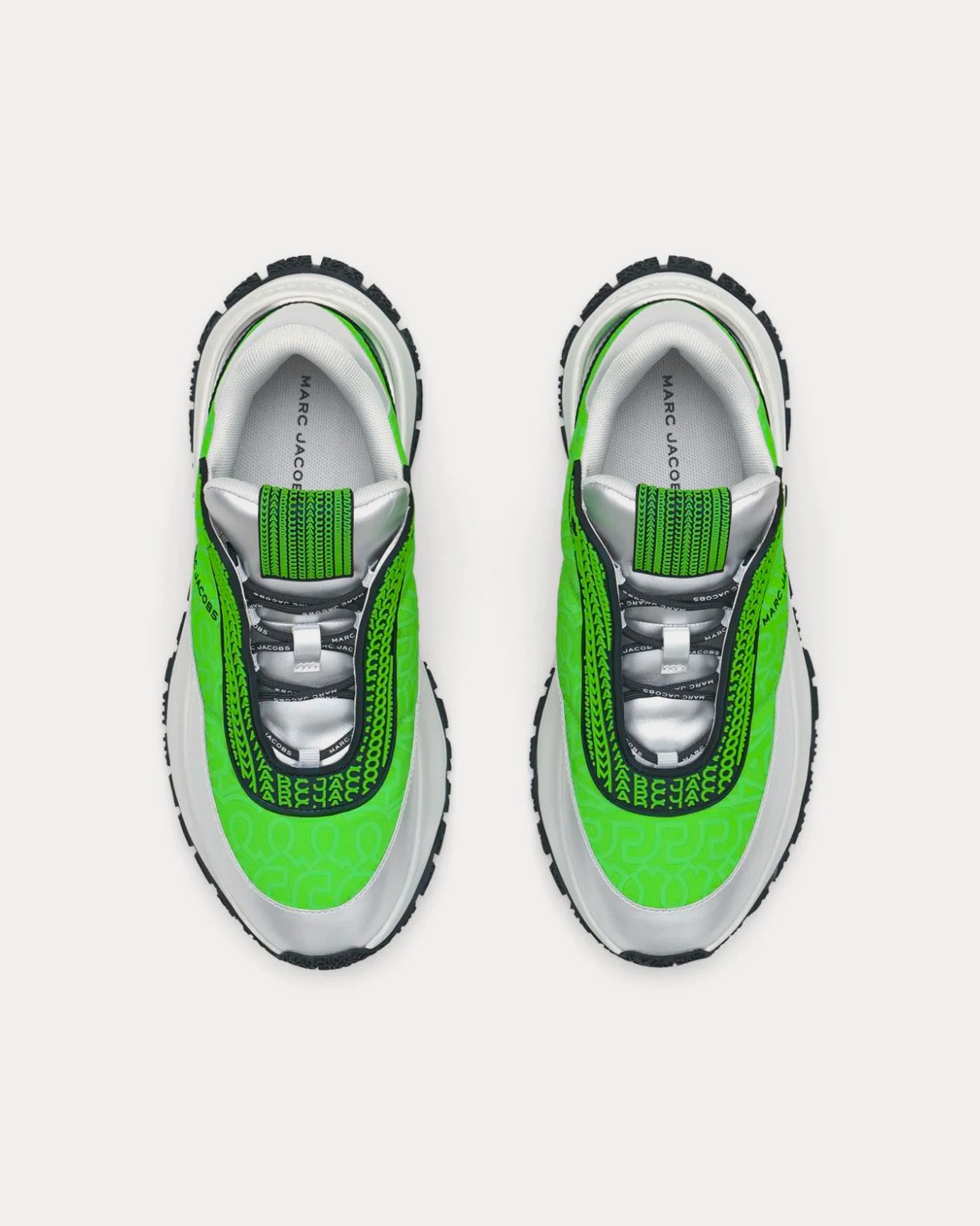 Marc Jacobs - The Monogram Lazy Runner Silver / Green  Low Top Sneakers