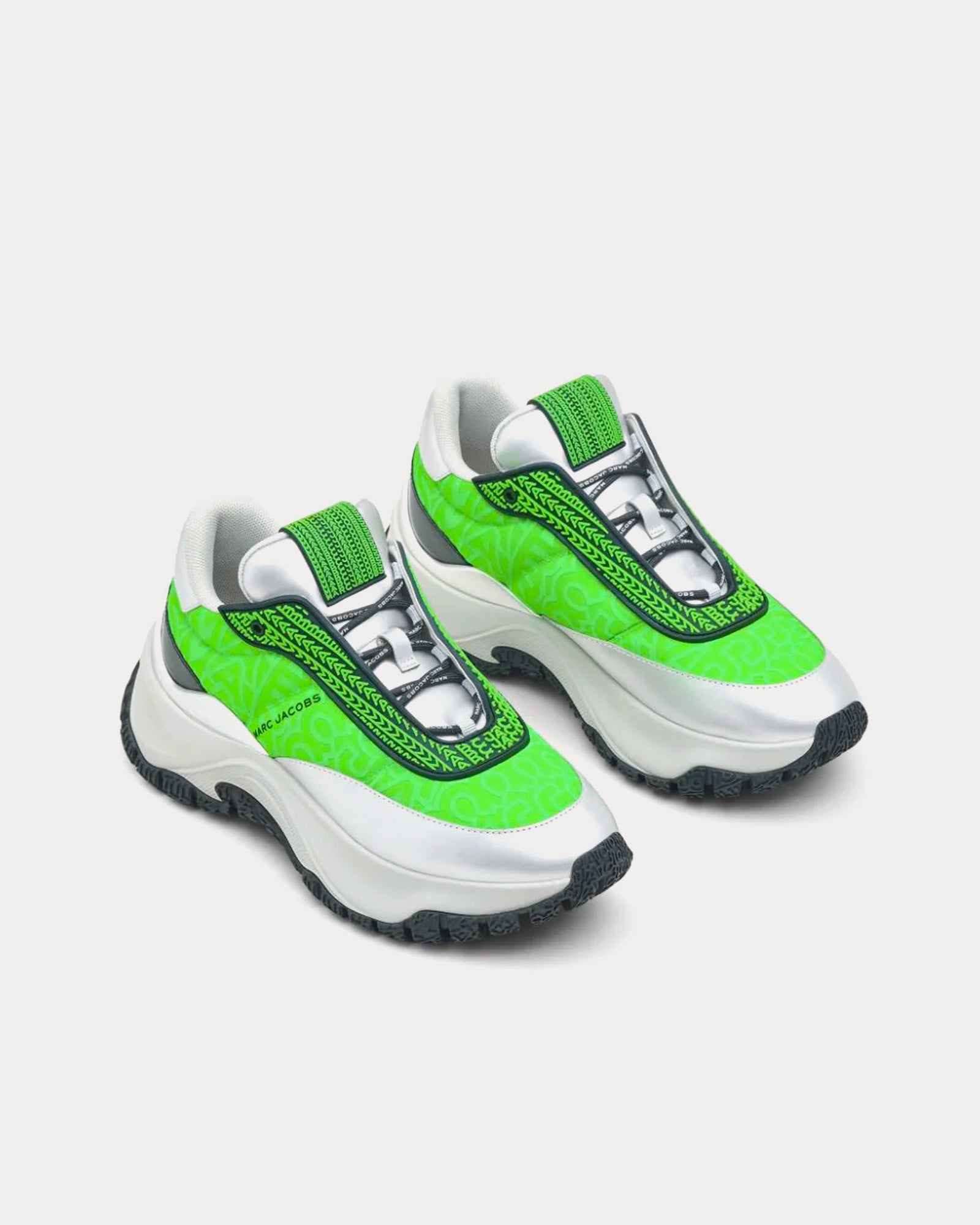 Marc Jacobs - The Monogram Lazy Runner Silver / Green  Low Top Sneakers