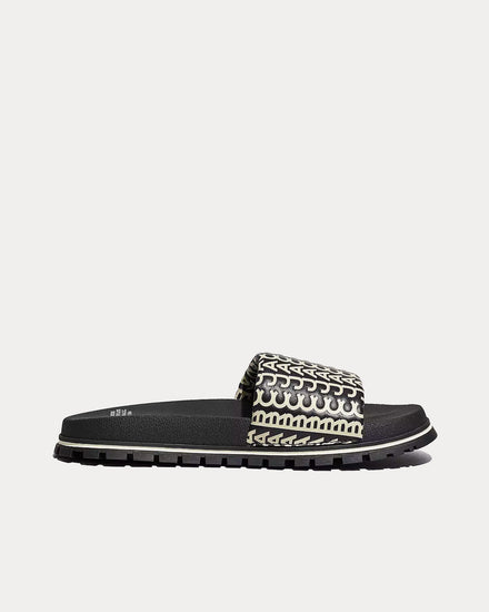 Marc Jacobs The Monogram Black / White Slides - 1