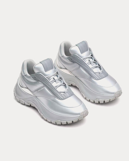 Marc Jacobs The Metallic Lazy Runner Silver Low Top Sneakers - 3