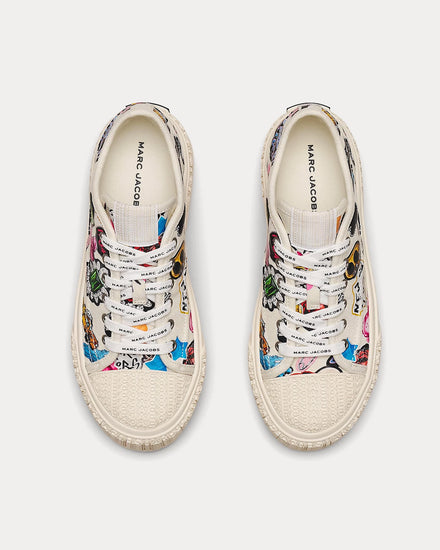 Marc Jacobs Women's The Sticker Canvas White Low Top