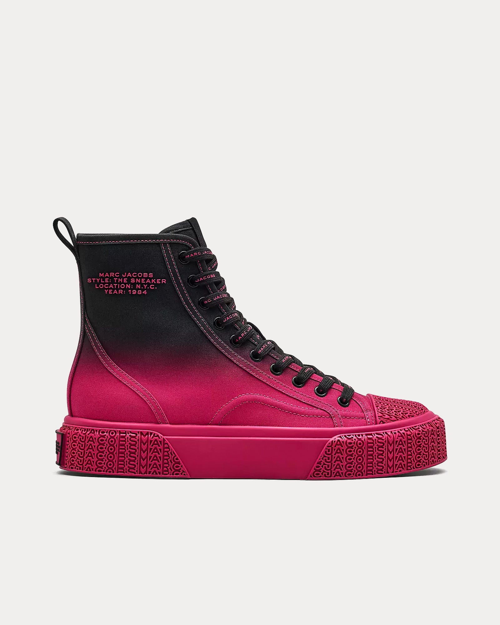 ★MARC JACOBS★ Ombre High Top SneakerBlackHot Pink MS4AA240 Marc Jacobs Women's Ombré Black / Pink High Top Sneakers