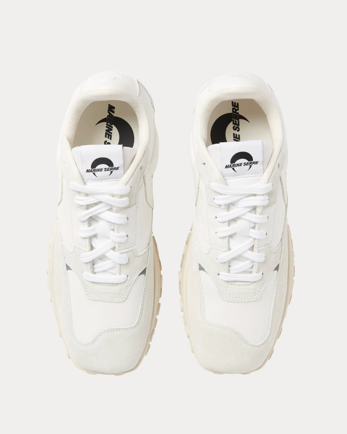 Marine Serre Unisex MS-Rise 22 Moonwalk White Low Top Sneakers & Trainers