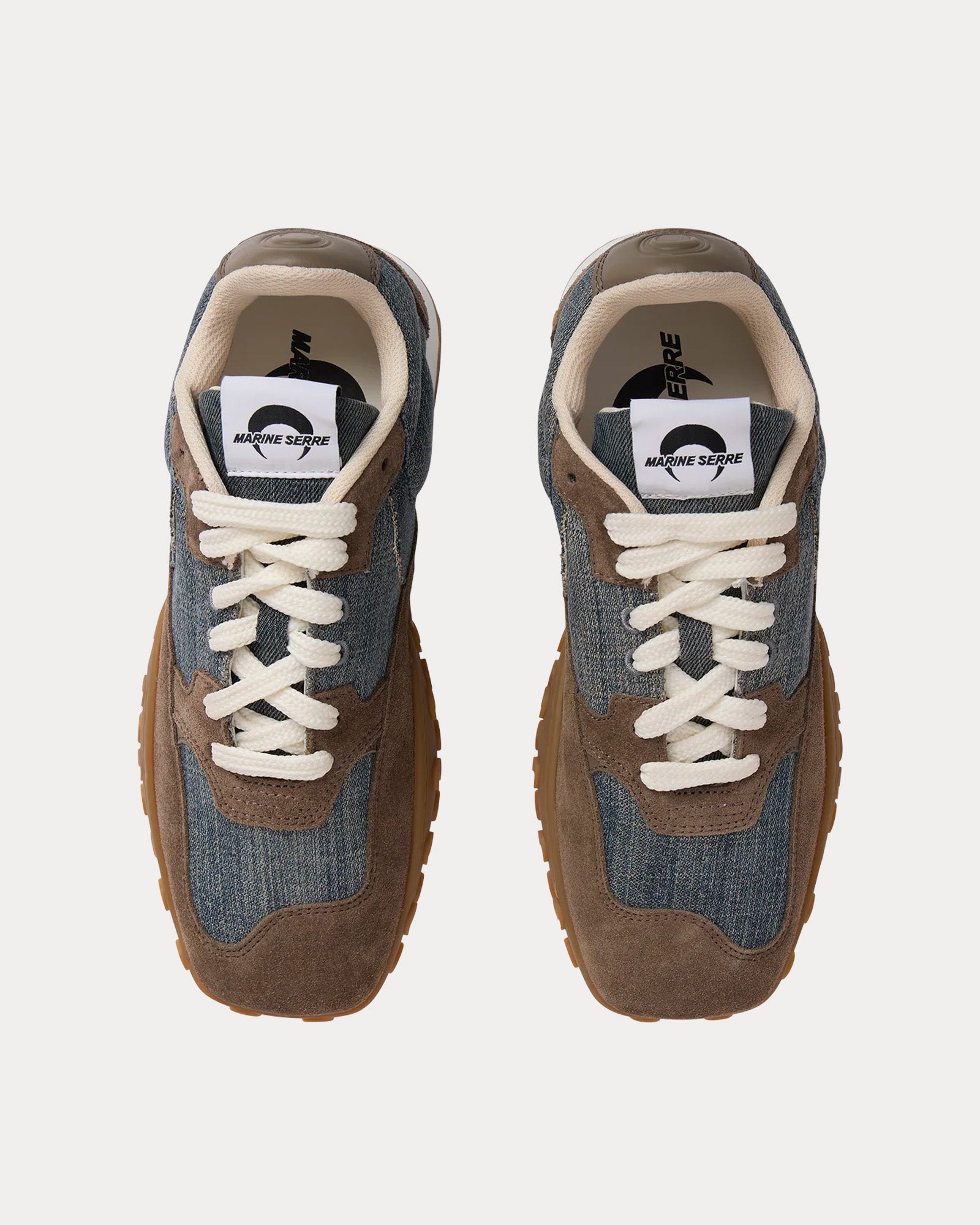 Marine Serre Unisex MS Rise Grey Low Top Sneakers