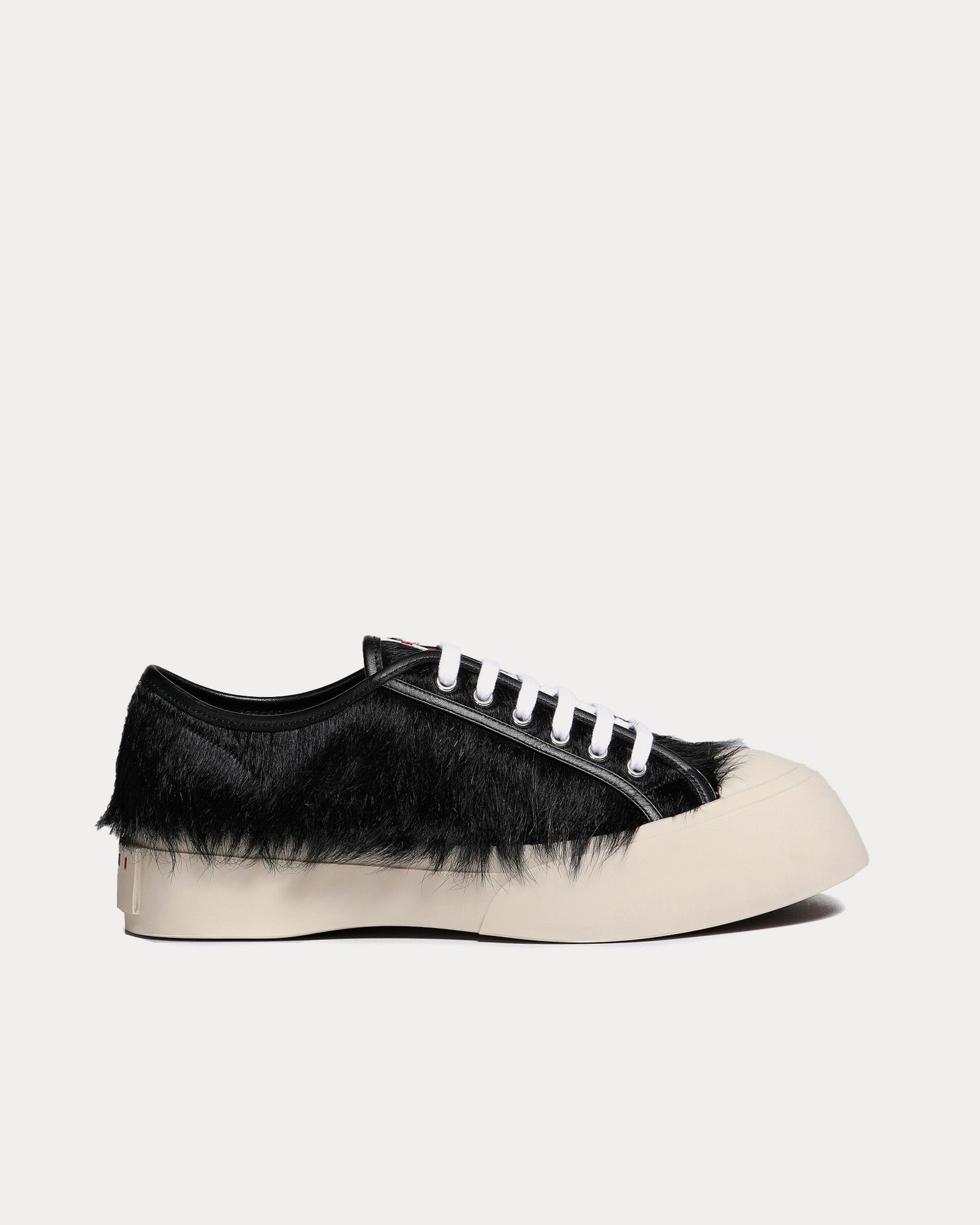 Marni Men's Pablo Longhair Calfskin Black Low Top Sneakers