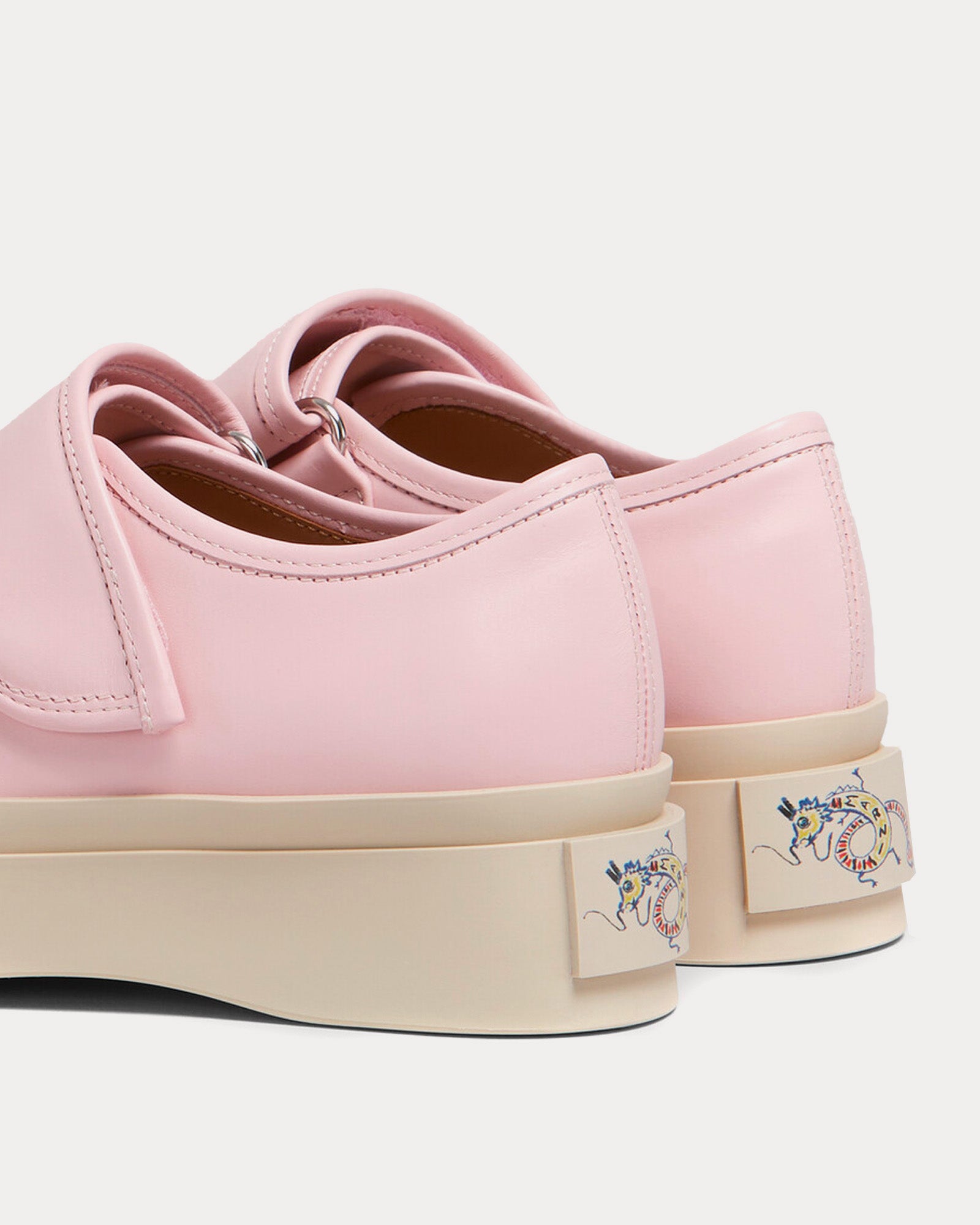 Marni - Mary Jane Leather Light Pink Slip On Sneakers