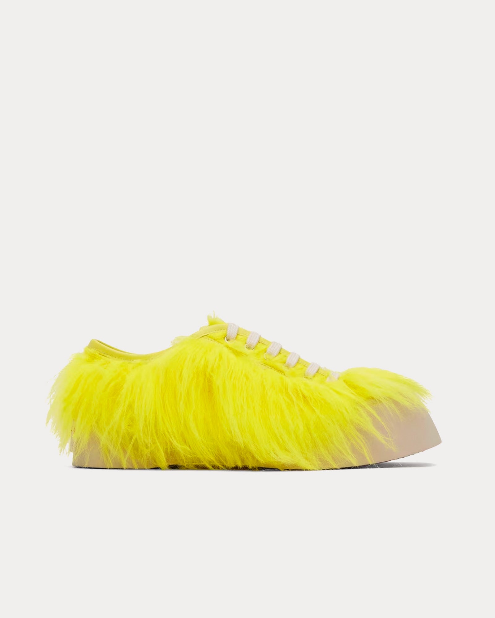 Marni - Pablo Calf-Hair Lime Yellow Low Top Sneakers