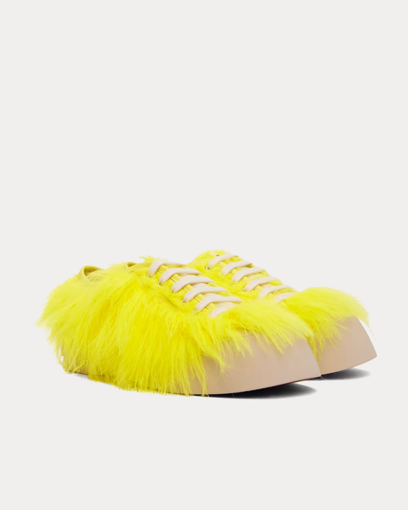 Marni - Pablo Calf-Hair Lime Yellow Low Top Sneakers