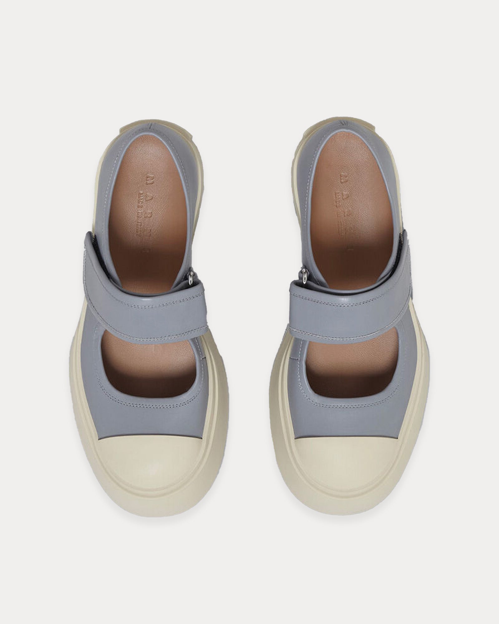 Marni - Mary Jane Leather Grey Slip On Sneakers
