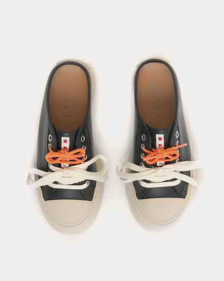 Marni Pablo Lace-Up Leather Black Sabots - 2