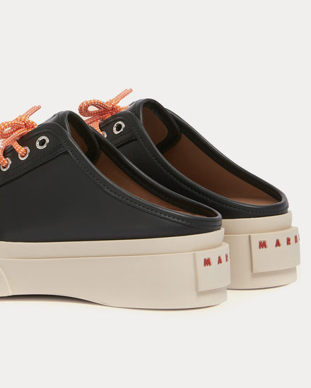 Marni Pablo Lace-Up Leather Black Sabots - 3