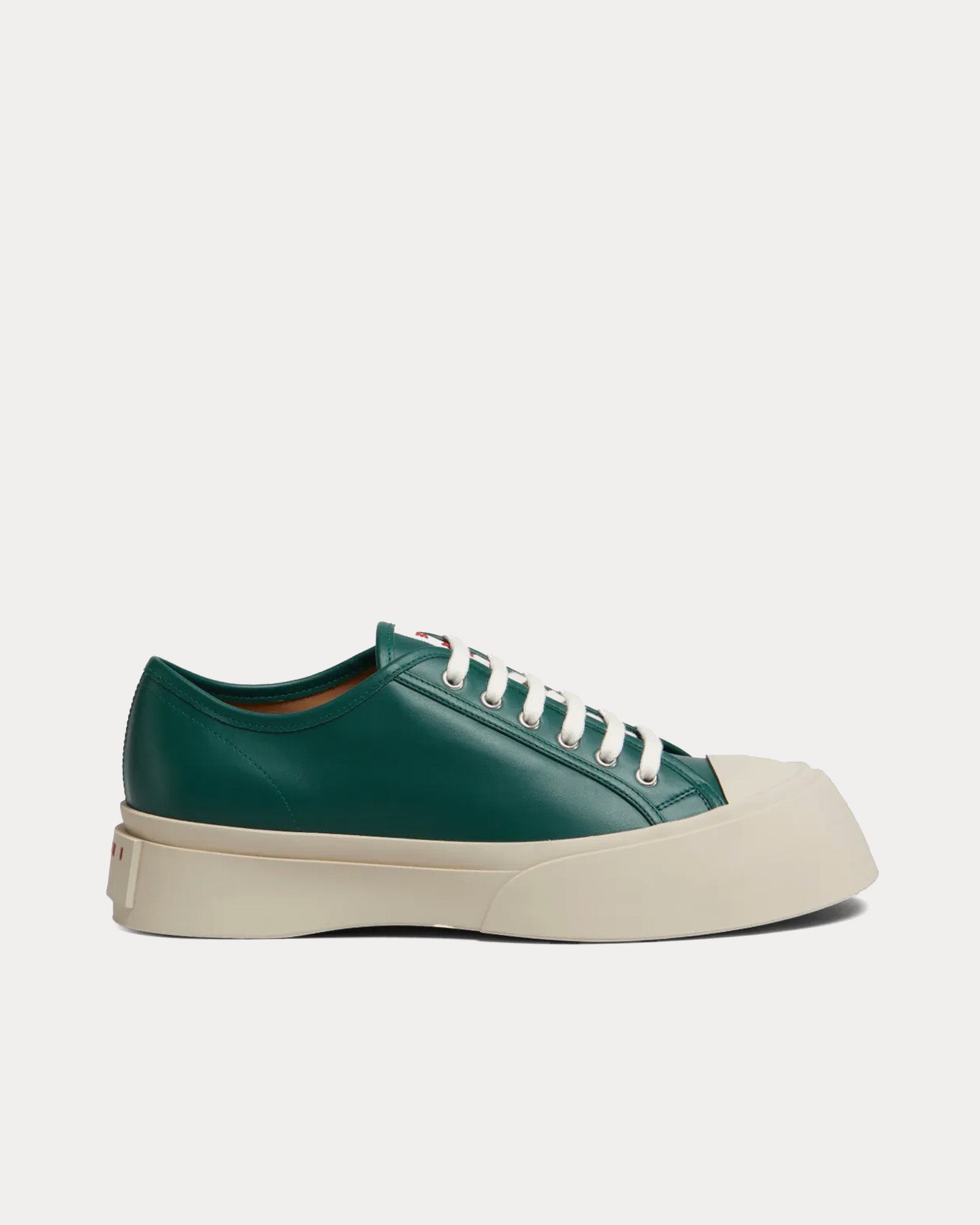 Marni Men's Pablo Nappa Leather Forest Green Low Top Sneakers