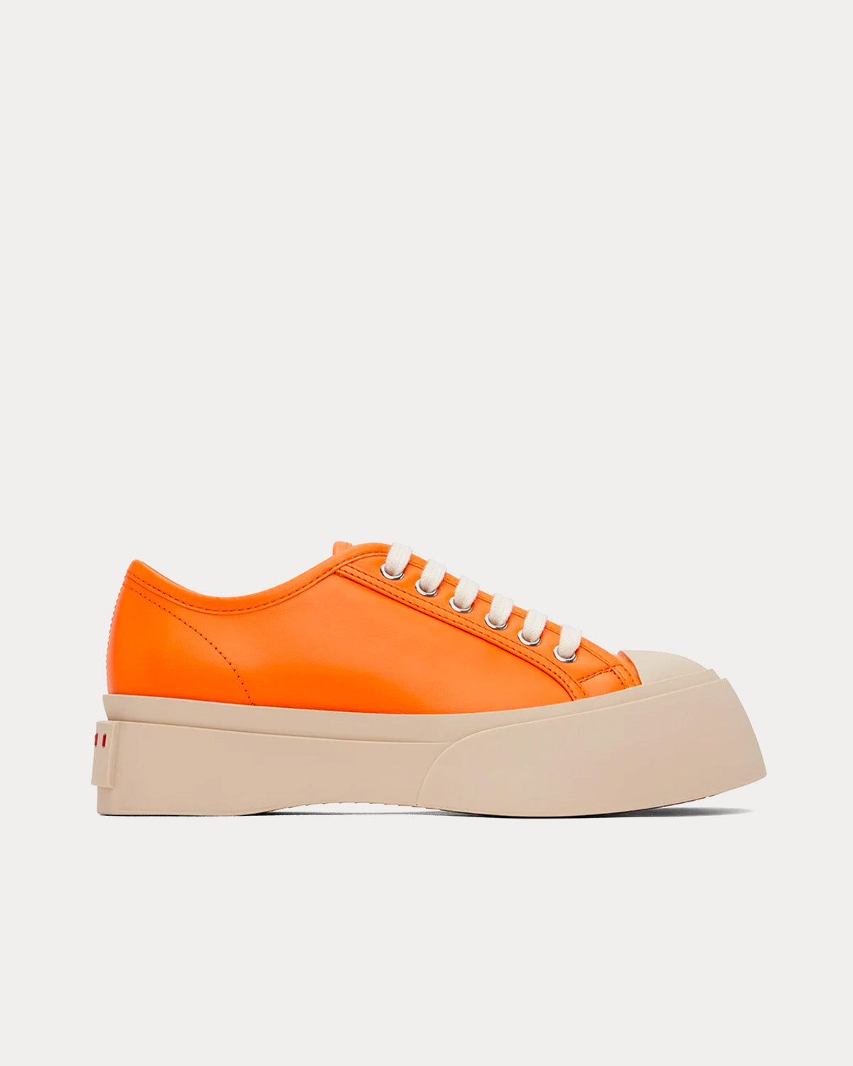 Marni - Pablo Leather Orange Low Top Sneakers