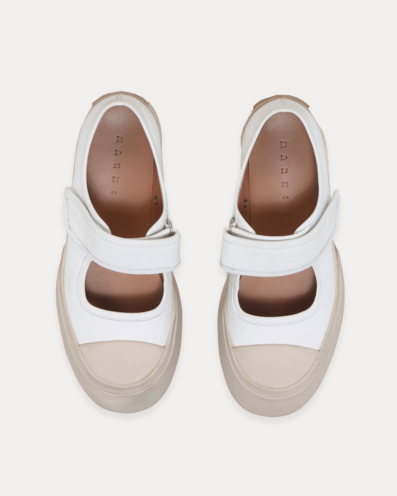 Marni - Mary Jane Leather White Slip On Sneakers