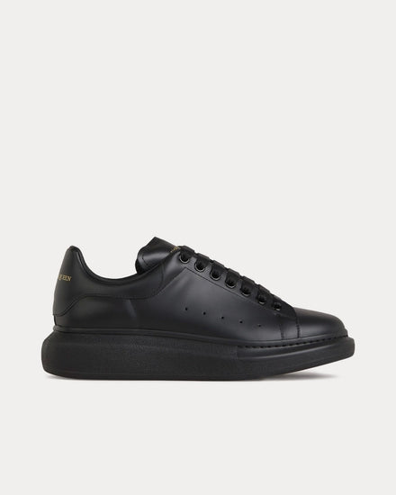 McQueen Oversized Sneaker Smooth Leather Black Low Top Sneakers - 1
