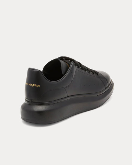 McQueen Oversized Sneaker Smooth Leather Black Low Top Sneakers - 4