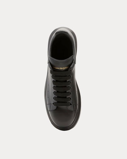 McQueen Oversized Sneaker Smooth Leather Black Low Top Sneakers - 2