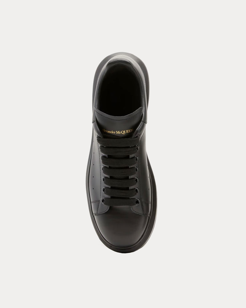 McQueen Oversized Sneaker Smooth Leather Black Low Top Sneakers - 2