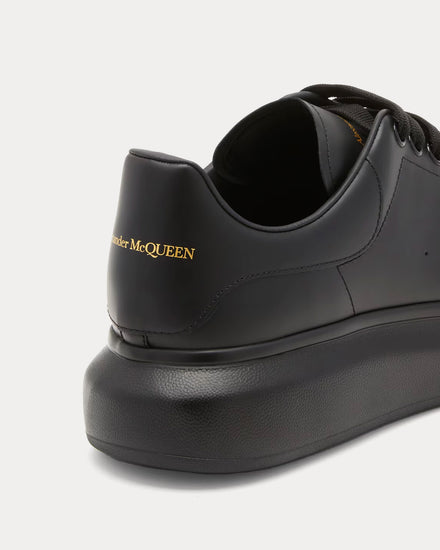 McQueen Oversized Sneaker Smooth Leather Black Low Top Sneakers - 5