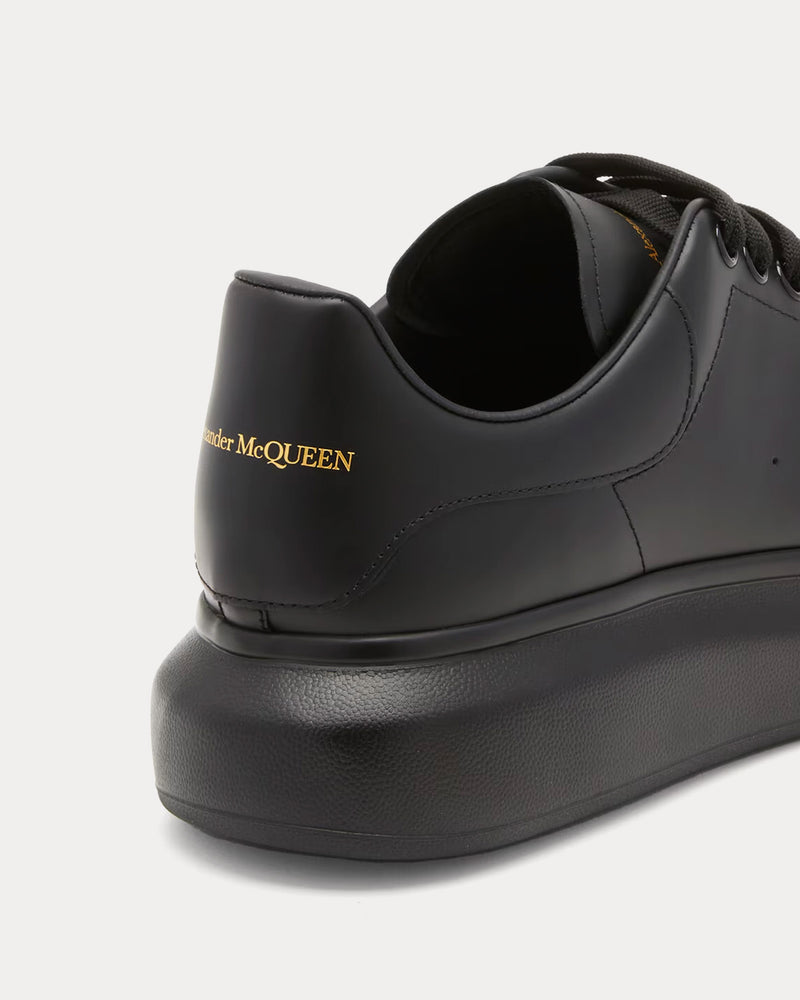 McQueen Oversized Sneaker Smooth Leather Black Low Top Sneakers - 5