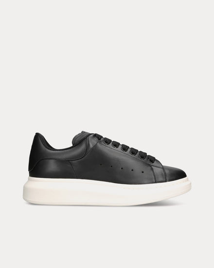 McQueen Oversized Sneaker Smooth Leather Black Low Top Sneakers - 1