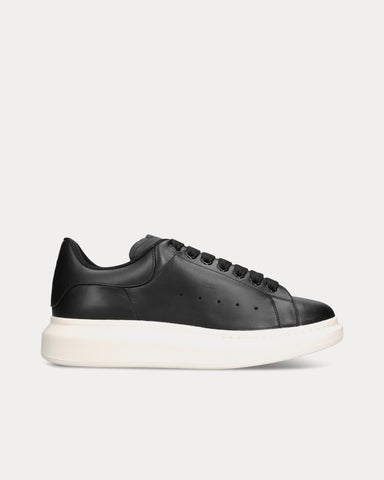 McQueen Oversized Sneaker Smooth Leather Black Low Top Sneakers