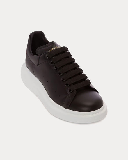 McQueen Oversized Sneaker Smooth Leather Black Low Top Sneakers - 3