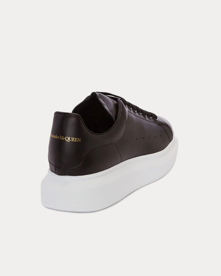 McQueen Oversized Sneaker Smooth Leather Black Low Top Sneakers - 4