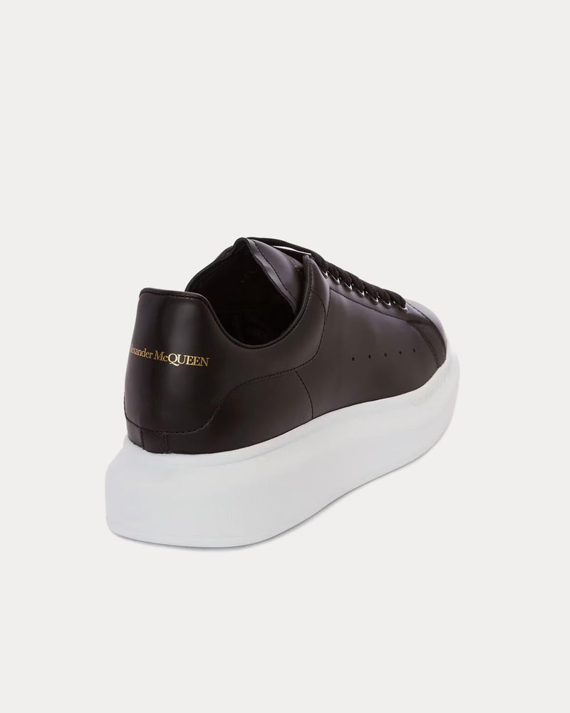 McQueen Oversized Sneaker Smooth Leather Black Low Top Sneakers - 4