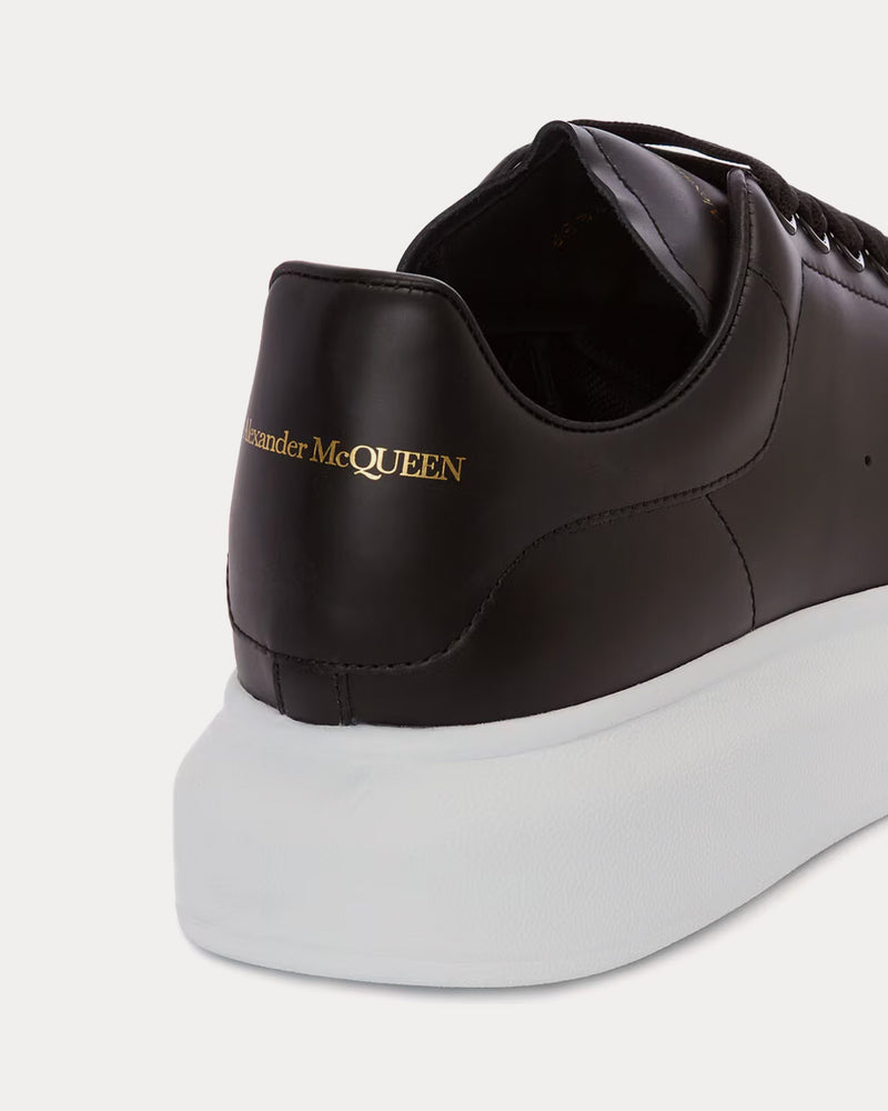 McQueen Oversized Sneaker Smooth Leather Black Low Top Sneakers - 5