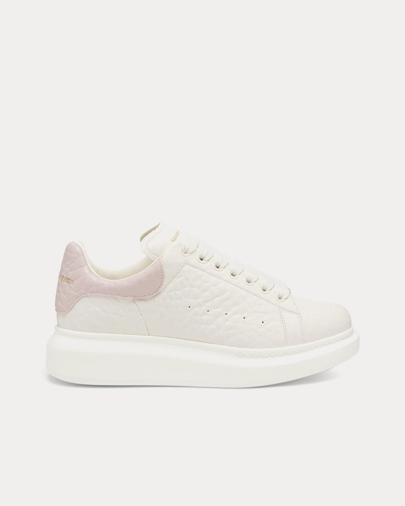 McQueen Oversized Sneaker Grainy Leather Off White / Pink Low Top Sneakers - 1