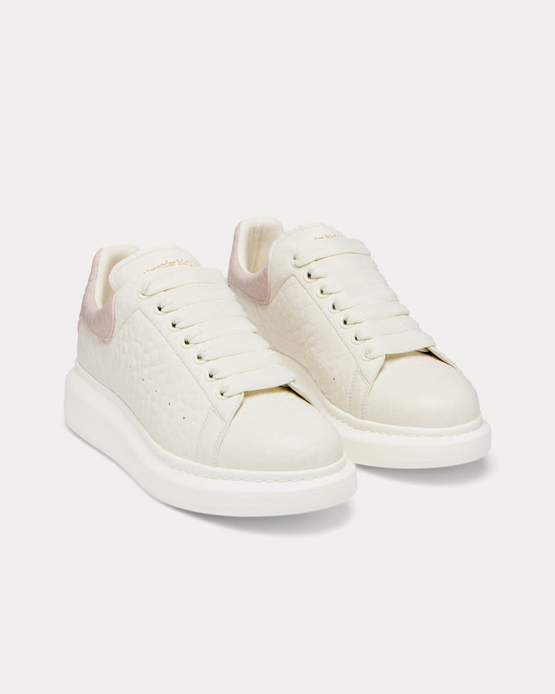 McQueen Oversized Sneaker Grainy Leather Off White / Pink Low Top Sneakers - 2