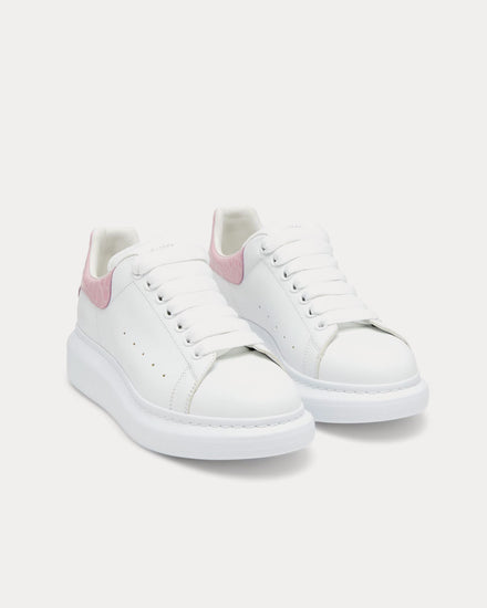 McQueen Oversized Sneaker with Croc-Effect White / Pink Low Top Sneakers - 2