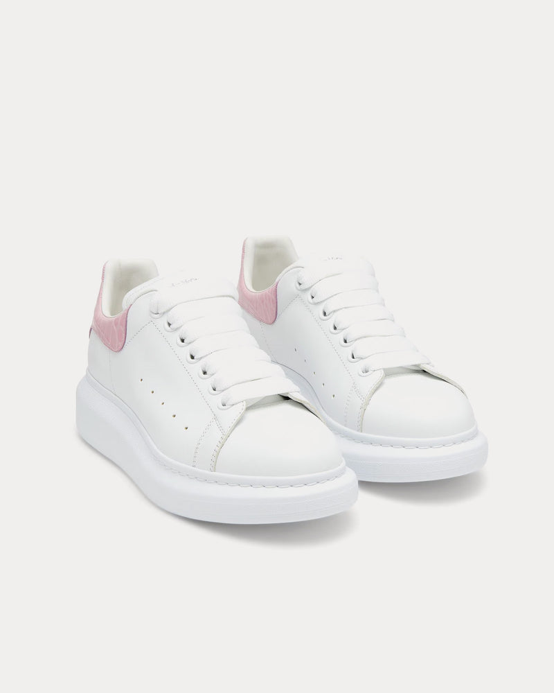 McQueen Oversized Sneaker with Croc-Effect White / Pink Low Top Sneakers - 2