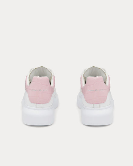 McQueen Oversized Sneaker with Croc-Effect White / Pink Low Top Sneakers - 3