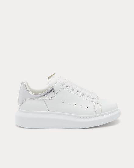 McQueen Oversized Sneaker White / Silver Low Top Sneakers - 1