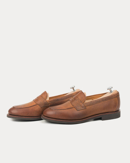 Meermin 514045 Waxy Kudu Leather Autumn Spice Penny Loafers - 3